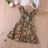 Girl Clothing Set Autumn New Long Sleeve T-Shirt+Suspender Floarl Skirt 2Pcs Casual Toddler Kids Clothes