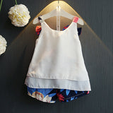 Girl Clothes Set Summer Big Eye Sling Vest Shirt+Printed Shorts 2PCS Cute Toddler Clothes