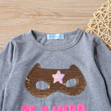 Girl Clothes Sets NEW Autumn Long-Sleeved Letter Top+ Star Mesh Skirt 2PCS Outfits Toddler Clothes