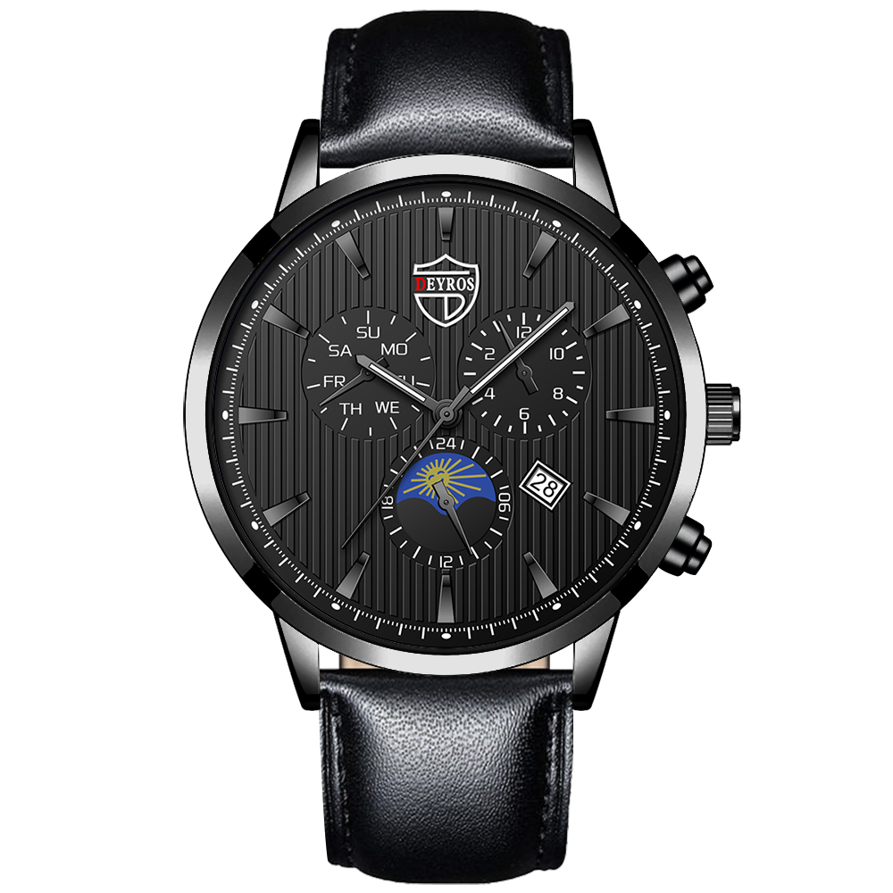 Luxury Business Men Watches Stainless Steel Quartz Wristwatch Male Sport Leather Watch Calendar Luminous Clock