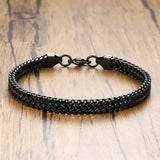 Antique Oxidized Foxtail Franco Chain Bracelets for Men Stainless Steel Metal Punk Retro Vintage Cubic Dual Cuban Chain