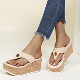 Women Wedges Sandals, Summer Casual Muffin Slip on, Platform Flip Flops Ladies Sandals .Peep Toe