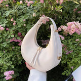 Fashion Design Tote Bags for Women Luxury Half Moon Hobo Bag Lady Brand Shoulder Bags PU Leather Armpit Clutch Handbag and Purse