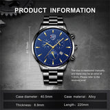 Luxury Business Men Watches Stainless Steel Quartz Wristwatch Male Sport Leather Watch Calendar Luminous Clock