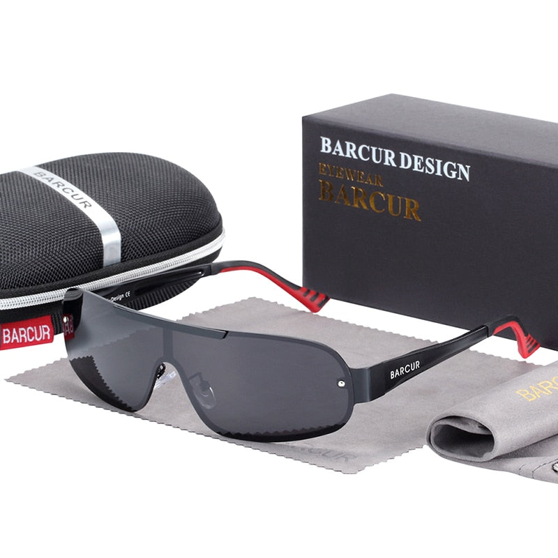 BARCUR Aluminum Magnesium Men Sunglasses Pilot Driving Narrow