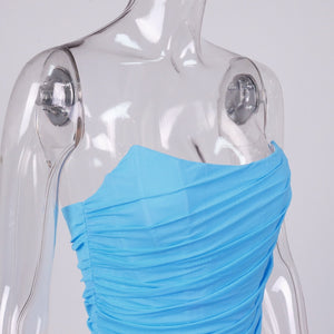 Women Sleeveless, Strapless Bustier Corset, Crop Tops, Female Mesh Backless , Tops Zipper