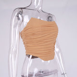 Women Sleeveless, Strapless Bustier Corset, Crop Tops, Female Mesh Backless , Tops Zipper