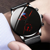 2022 Luxury Mens Watches Black Stainless Steel Mesh Belt Quartz Wrist Watch Men Business Casual Leather Watch