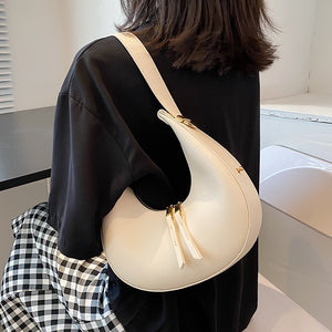 Fashion Design Tote Bags for Women Luxury Half Moon Hobo Bag Lady Brand Shoulder Bags PU Leather Armpit Clutch Handbag and Purse