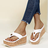 Women Wedges Sandals, Summer Casual Muffin Slip on, Platform Flip Flops Ladies Sandals .Peep Toe