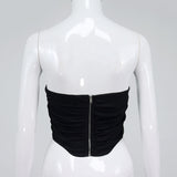 Women Sleeveless, Strapless Bustier Corset, Crop Tops, Female Mesh Backless , Tops Zipper