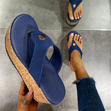 Women Wedges Sandals, Summer Casual Muffin Slip on, Platform Flip Flops Ladies Sandals .Peep Toe