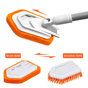 Bathtub Scrubber ,Tile Bathtub, Scrub Brush 2 PCS Sponge Brush Extendable Handle Sponge Scrubbing Bathroom Shower