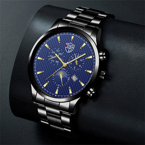 Luxury Business Men Watches Stainless Steel Quartz Wristwatch Male Sport Leather Watch Calendar Luminous Clock