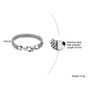 Stylish Men’s Stainless Steel Double Franco Chain Bracelet with Toggle Clasp Accessory