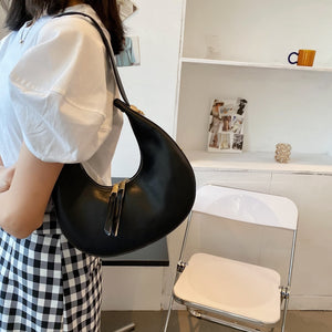 Fashion Design Tote Bags for Women Luxury Half Moon Hobo Bag Lady Brand Shoulder Bags PU Leather Armpit Clutch Handbag and Purse