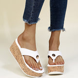 Women Wedges Sandals, Summer Casual Muffin Slip on, Platform Flip Flops Ladies Sandals .Peep Toe