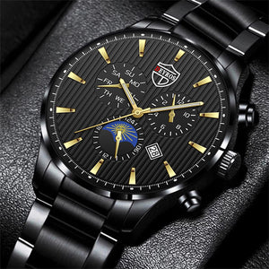 Luxury Business Men Watches Stainless Steel Quartz Wristwatch Male Sport Leather Watch Calendar Luminous Clock