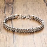 Stylish Men’s Stainless Steel Double Franco Chain Bracelet with Toggle Clasp Accessory