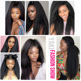 Kinky Straight Wig 13x4 Lace Front Human Hair Wigs Pre Plucked Yaki Straight Lace Frontal Wigs 4x4 Lace Closure Wig