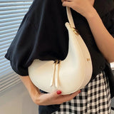 Fashion Design Tote Bags for Women Luxury Half Moon Hobo Bag Lady Brand Shoulder Bags PU Leather Armpit Clutch Handbag and Purse