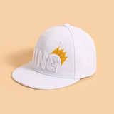 King Printed White Denim Cap