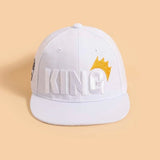 King Printed White Denim Cap