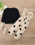 Baby Slogan Graphic Tee & Polka Dot Jumpsuit