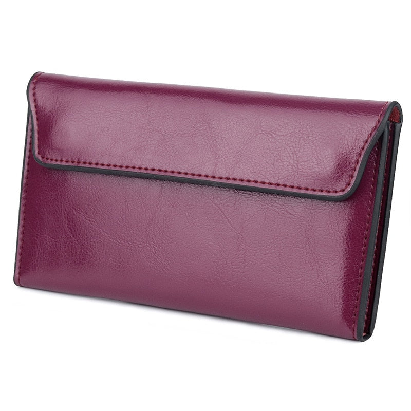 Genuine Leather Coin Purse for Fashionable Ladies - Retro Style