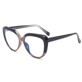 55158 Cat Eyes Retro Optical Glasses Frame Women Round Oversized Eyeglasses Frames TR90 Spectacles Clear Lenses Glasses