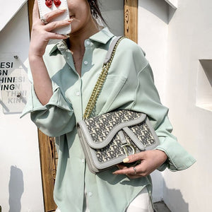 Luxury Designer Brand Women Chain Bag Letter Leather Crossbody Bag For Women Shoulder Bag Messenger Female Casual Fashion Clutch