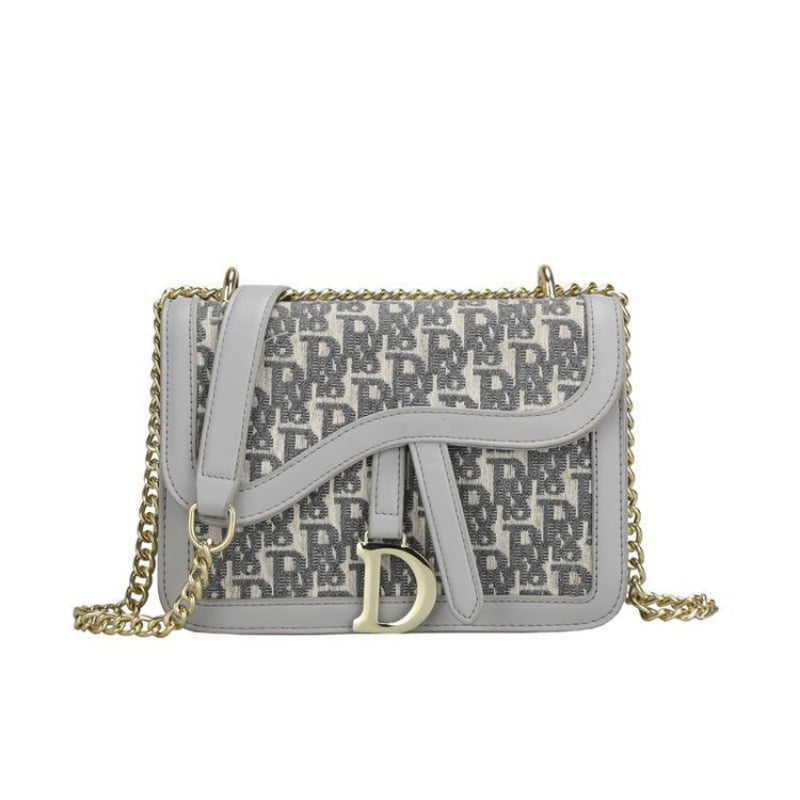 Women's Single Shoulder Bag With Chain Strap And Letter Pattern