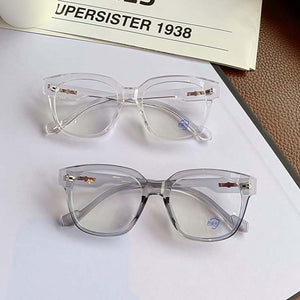 53179 Retro Simple Large Frame Anti-Blue Light Glasses Square Brand Men Women Solid Color Prescription Frame