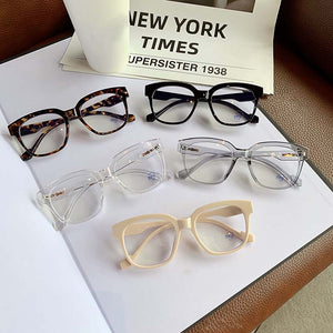 53179 Retro Simple Large Frame Anti-Blue Light Glasses Square Brand Men Women Solid Color Prescription Frame