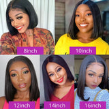 Bone Straight Bob Wig 13x4 Lace Front Human Hair Wigs, Brazilian Short Bob Wig Pre Plucked Straight Human Hair Lace Frontal Wigs