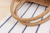 New 2023 Straw Bag Pure Hand-woven Briefcase Hollowed Out Tote Stylish Beach Bag