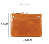 New 2023 Oil Wax Leather Fashion Women&#39;s Coin Purse Riveted Fashion Genuine Leather Purses