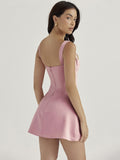 Women Satin Vestidos Elegant Sexy Backless Pink Mini Dress Party Club Outfits , Dresses Hot Clothes