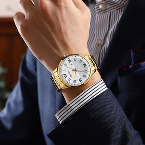 CURREN Business Men Luxury Watches Stainless Steel Quartz Wrsitwatches Male Auto Date Clock with Luminous Hands