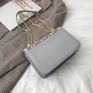 Luxury Designer Brand Women Chain Bag Letter Leather Crossbody Bag For Women Shoulder Bag Messenger Female Casual Fashion Clutch