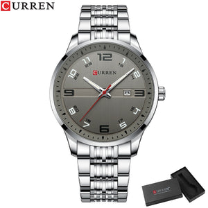 CURREN Business Men Luxury Watches Stainless Steel Quartz Wrsitwatches Male Auto Date Clock with Luminous Hands