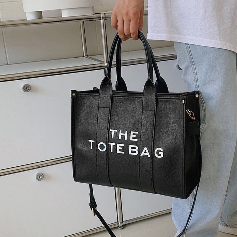 Fashion Letters Tote Bag Designer Women Handbags Luxury Pu Leather Shoulder  Crossbody Bags Protect Black People Shopper Bag 2022