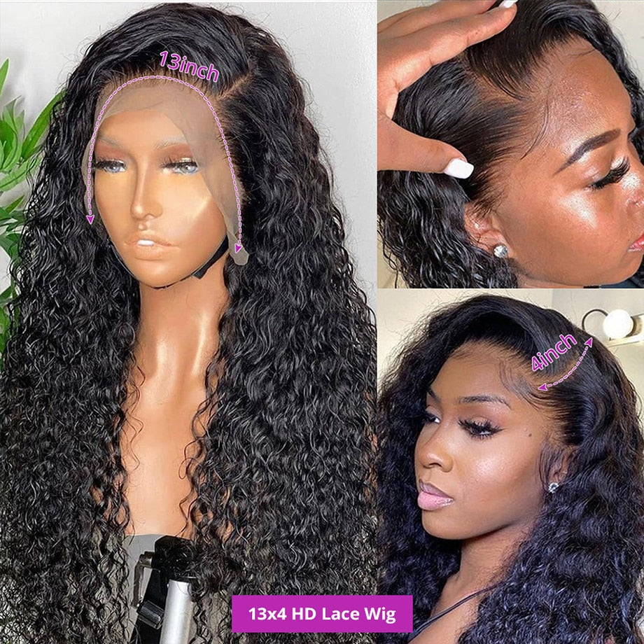 Water Wave Lace Front Wig 13x4 13x6 Hd Lace Frontal 360 Curly Human Hair Wigs For Women Human Hair