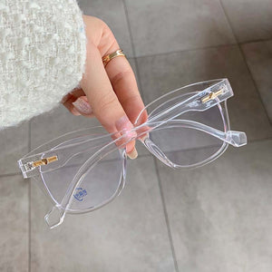 53179 Retro Simple Large Frame Anti-Blue Light Glasses Square Brand Men Women Solid Color Prescription Frame