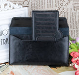 Genuine Leather Wallet Women Fashion Money Bag with Magnetic Buckle Long Wallet Pocket Handbag Leather Card Holder for Women