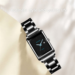 Luxury Business Stainless Steel Quartz Watch for Man Fashion 2023 Men Calendar Sports Casual Leather Wristwatch