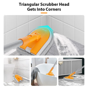 Bathtub Scrubber ,Tile Bathtub, Scrub Brush 2 PCS Sponge Brush Extendable Handle Sponge Scrubbing Bathroom Shower