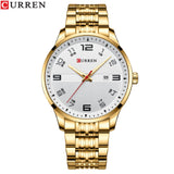 CURREN Business Men Luxury Watches Stainless Steel Quartz Wrsitwatches Male Auto Date Clock with Luminous Hands