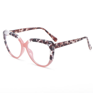 55158 Cat Eyes Retro Optical Glasses Frame Women Round Oversized Eyeglasses Frames TR90 Spectacles Clear Lenses Glasses