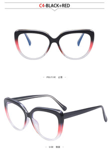 55158 Cat Eyes Retro Optical Glasses Frame Women Round Oversized Eyeglasses Frames TR90 Spectacles Clear Lenses Glasses